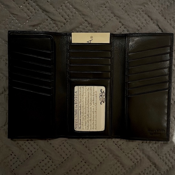 BRAND NEW BOSCA Trifold Wallet - Black - Picture 4 of 14